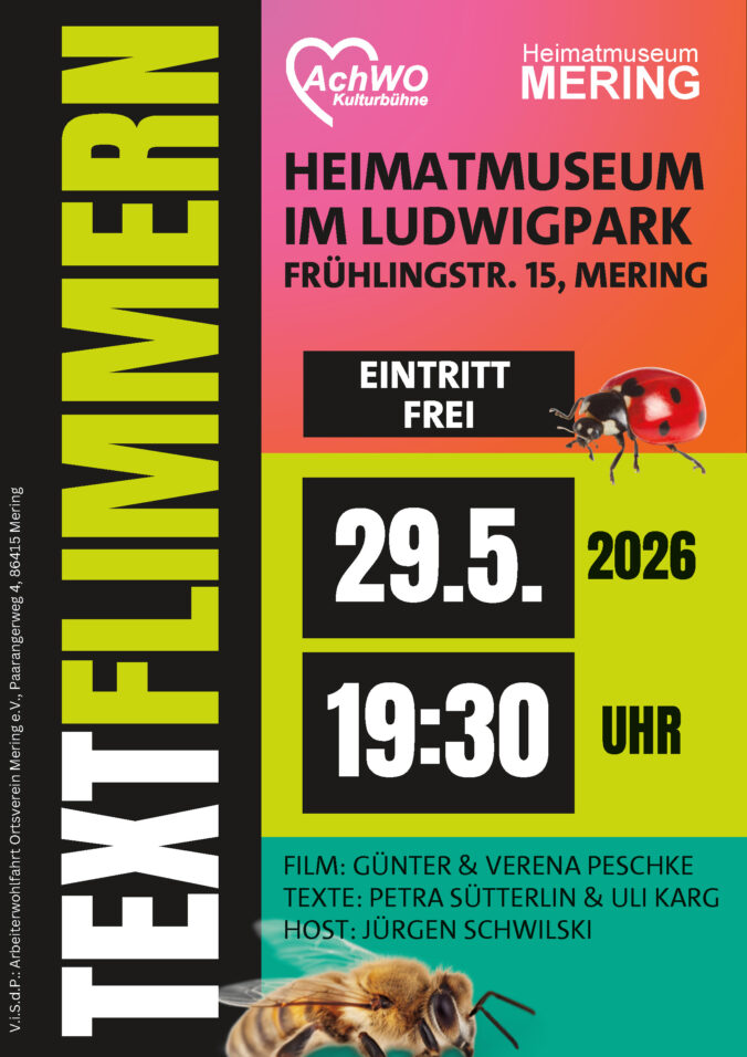 TExtflimmern im Heimatmuseum Mering - Fr., 29.5.26, 19:30 Uhr